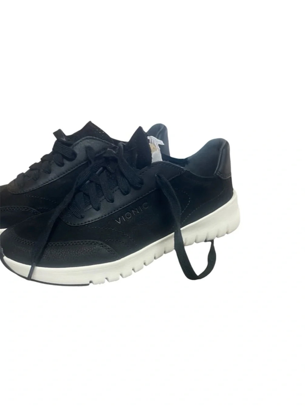 Vionic‎ Uptown Lace Up Sneakers Black Sz 7 NWOB